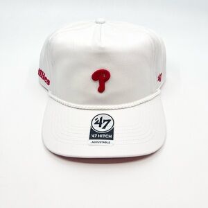 Philadelphia Phillies 47 Brand Hitch Micro Patch Rope Snapback Hat MLB White NEW